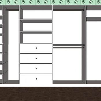现代推拉式衣柜SU模型下载_sketchup草图大师SKP模型