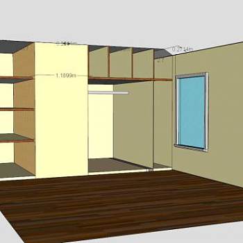 现代隔板衣柜壁柜SU模型下载_sketchup草图大师SKP模型