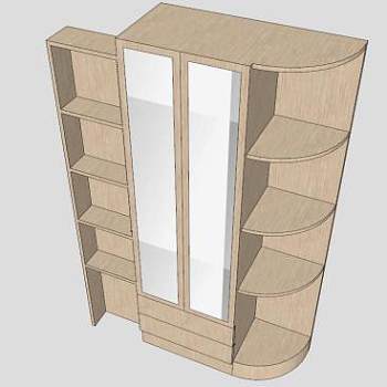 平开门式衣柜柜架SU模型下载_sketchup草图大师SKP模型
