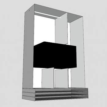 现代白色隔板衣柜SU模型下载_sketchup草图大师SKP模型