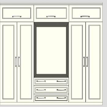 简欧衣柜SU模型下载_sketchup草图大师SKP模型