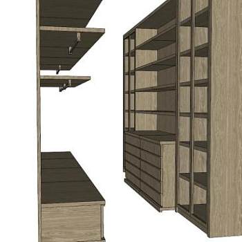现代衣柜SU模型下载_sketchup草图大师SKP模型