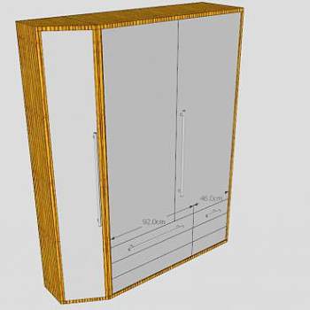 现代卧室板式衣柜SU模型下载_sketchup草图大师SKP模型