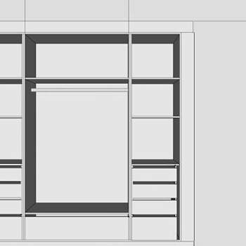 现代白色板式衣柜SU模型下载_sketchup草图大师SKP模型