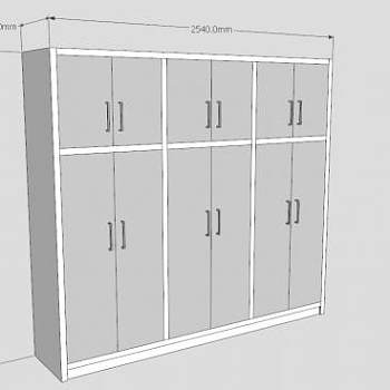 卧室白色衣柜衣橱SU模型下载_sketchup草图大师SKP模型