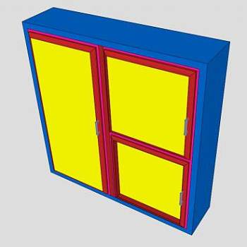 彩色儿童衣柜SU模型下载_sketchup草图大师SKP模型