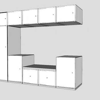 白色衣柜蒙大拿衣橱SU模型下载_sketchup草图大师SKP模型