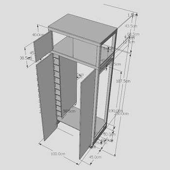 休闲双开门衣柜SU模型下载_sketchup草图大师SKP模型