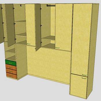 我的衣柜衣橱SU模型下载_sketchup草图大师SKP模型