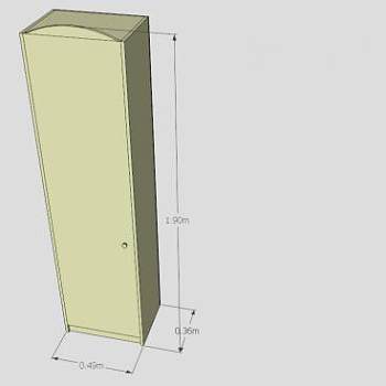 现代单开门衣柜SU模型下载_sketchup草图大师SKP模型