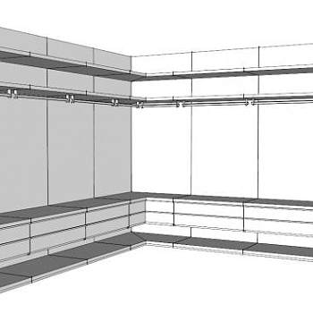 波兰式转角衣橱SU模型下载_sketchup草图大师SKP模型