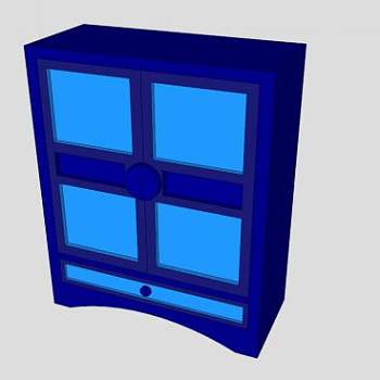 现代蓝色衣橱衣柜SU模型下载_sketchup草图大师SKP模型