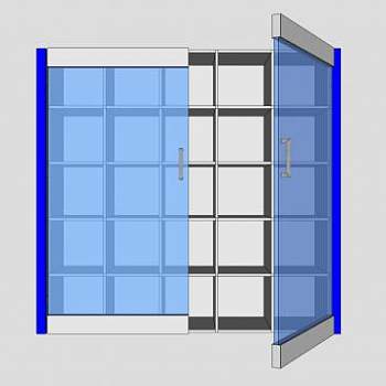 现代玻璃书柜SU模型下载_sketchup草图大师SKP模型