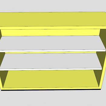 现代黄色货柜书柜SU模型下载_sketchup草图大师SKP模型