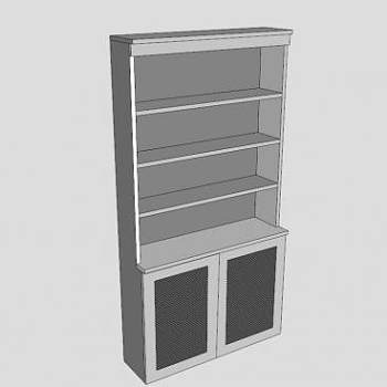 现代独立式隔板书柜SU模型下载_sketchup草图大师SKP模型