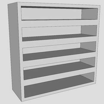 板式五层书柜SU模型下载_sketchup草图大师SKP模型