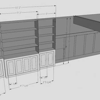 现代转角书柜SU模型下载_sketchup草图大师SKP模型