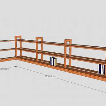 转角板式书柜SU模型下载_sketchup草图大师SKP模型