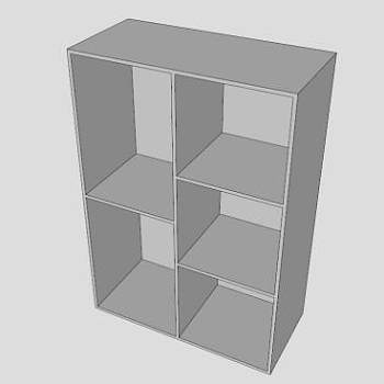 现代实木白色书柜SU模型下载_sketchup草图大师SKP模型