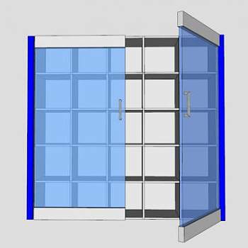 现代白色玻璃隔板书柜SU模型下载_sketchup草图大师SKP模型