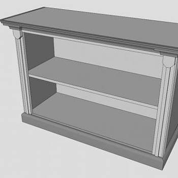 现代双层书柜SU模型下载_sketchup草图大师SKP模型