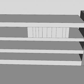 现代白色板式矮书柜SU模型下载_sketchup草图大师SKP模型