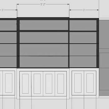 倚墙式书架书柜SU模型下载_sketchup草图大师SKP模型