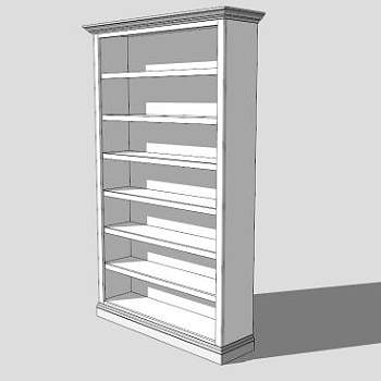 现代隔板书柜架子SU模型下载_sketchup草图大师SKP模型