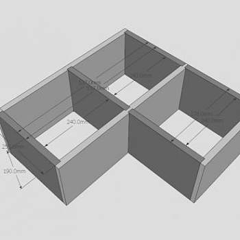 钻石倚墙式书架书柜SU模型下载_sketchup草图大师SKP模型