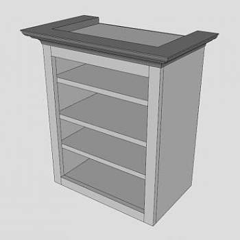 现代卧室隔板式书柜SU模型下载_sketchup草图大师SKP模型