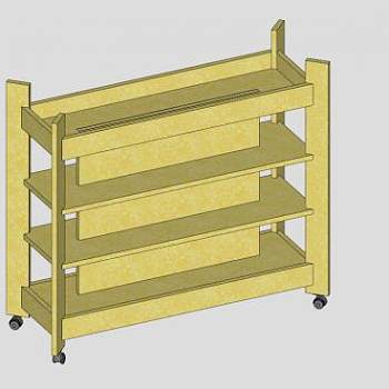 索利登黄色书柜SU模型下载_sketchup草图大师SKP模型