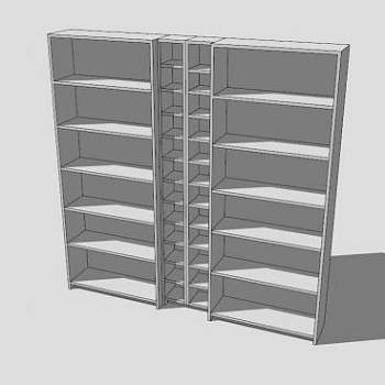 格涅德比白色书柜SU模型下载_sketchup草图大师SKP模型