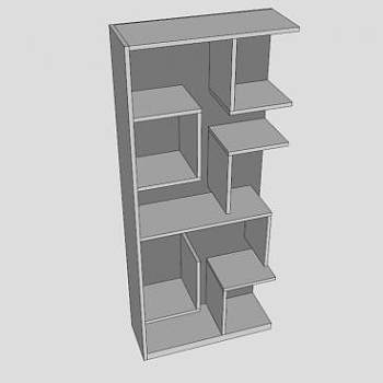 瓦勒拉板式柜SU模型下载_sketchup草图大师SKP模型