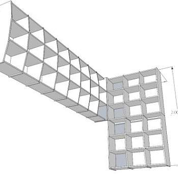 嵌入式白色转角书柜SU模型下载_sketchup草图大师SKP模型