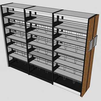 钢制矮书架SU模型下载_sketchup草图大师SKP模型
