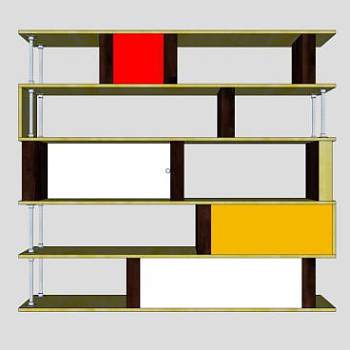 简约建筑书架SU模型下载_sketchup草图大师SKP模型