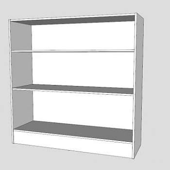 三聚氰胺白色书柜SU模型下载_sketchup草图大师SKP模型