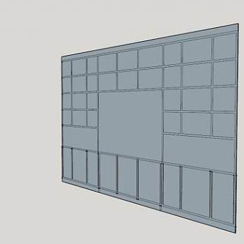 家具隔板式书柜SU模型下载_sketchup草图大师SKP模型