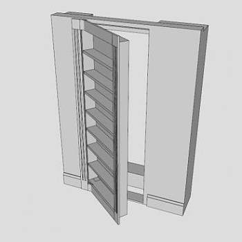 秘密白色书柜SU模型下载_sketchup草图大师SKP模型