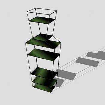 博纳尔多书柜书架SU模型下载_sketchup草图大师SKP模型