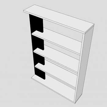 现代高光泽书柜SU模型下载_sketchup草图大师SKP模型