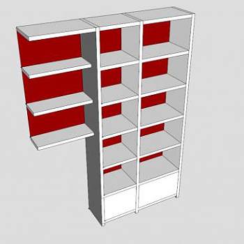 实木板式书柜书店SU模型下载_sketchup草图大师SKP模型