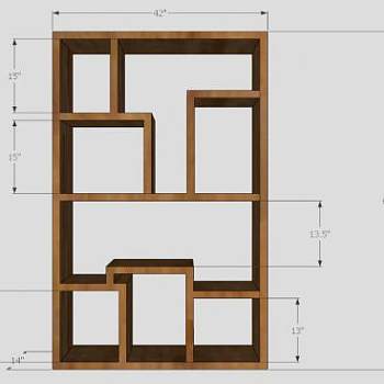 办公分配器书柜SU模型下载_sketchup草图大师SKP模型