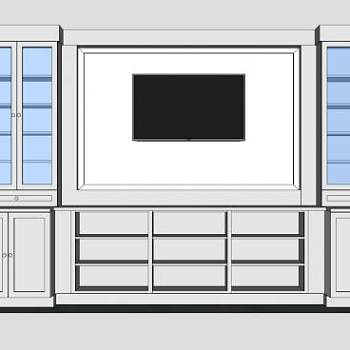 定制橱柜书柜SU模型下载_sketchup草图大师SKP模型