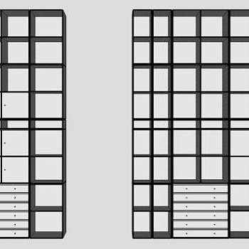 薄荷建筑蒙大拿州书柜SU模型下载_sketchup草图大师SKP模型