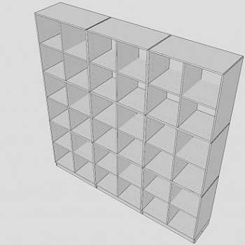 现代隔板式多层书架SU模型下载_sketchup草图大师SKP模型