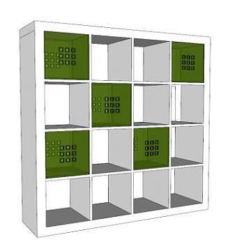 宜家储存箱书柜SU模型下载_sketchup草图大师SKP模型