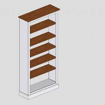 双色5书架书柜SU模型下载_sketchup草图大师SKP模型