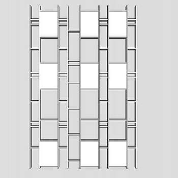 隔板白色书架SU模型下载_sketchup草图大师SKP模型