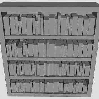 现代简约大书架SU模型下载_sketchup草图大师SKP模型